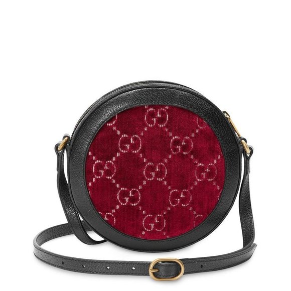 gg velvet round shoulder bag